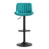 Blue Dining Room Bar Stool Swivel Chairs, Set of 2 - Velvet-Covered, Height-Adjustable, 360 degrees Swivel Function