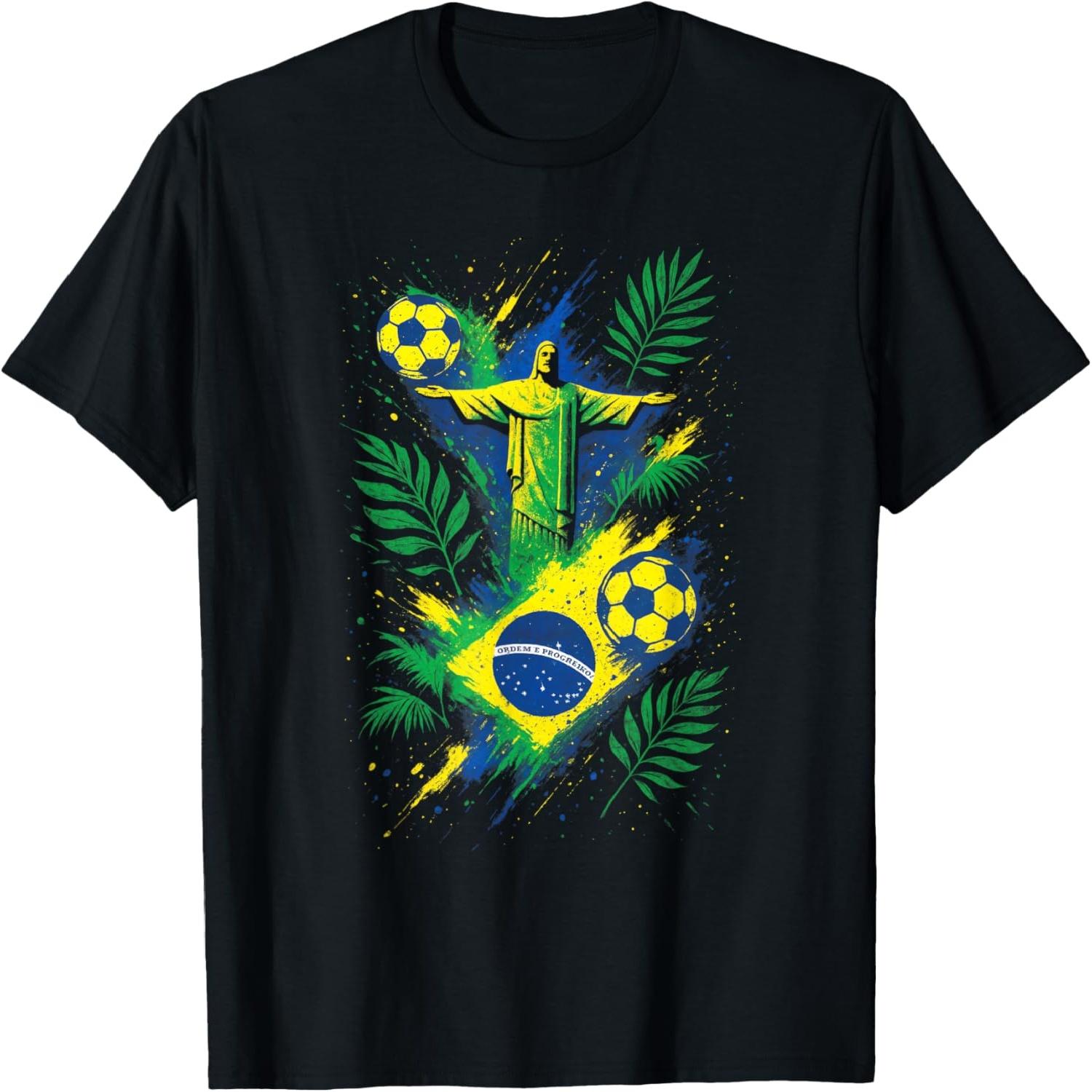 Soccer Brazil Football Christ Rio Culture T-Shirt S
