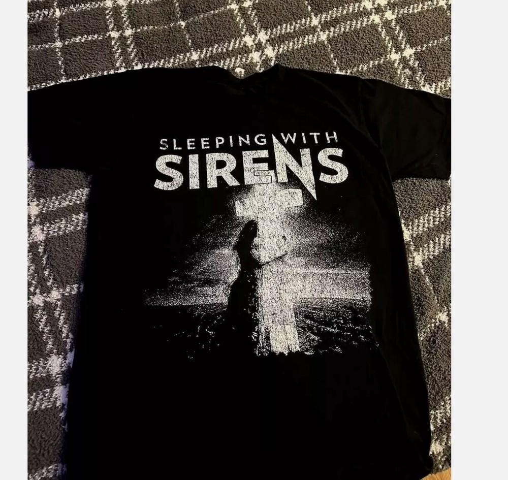 Hot Sleeping With Sirens Band Full Size Black 100_ Cotton Shirt Unisex T-Shirt XXXL