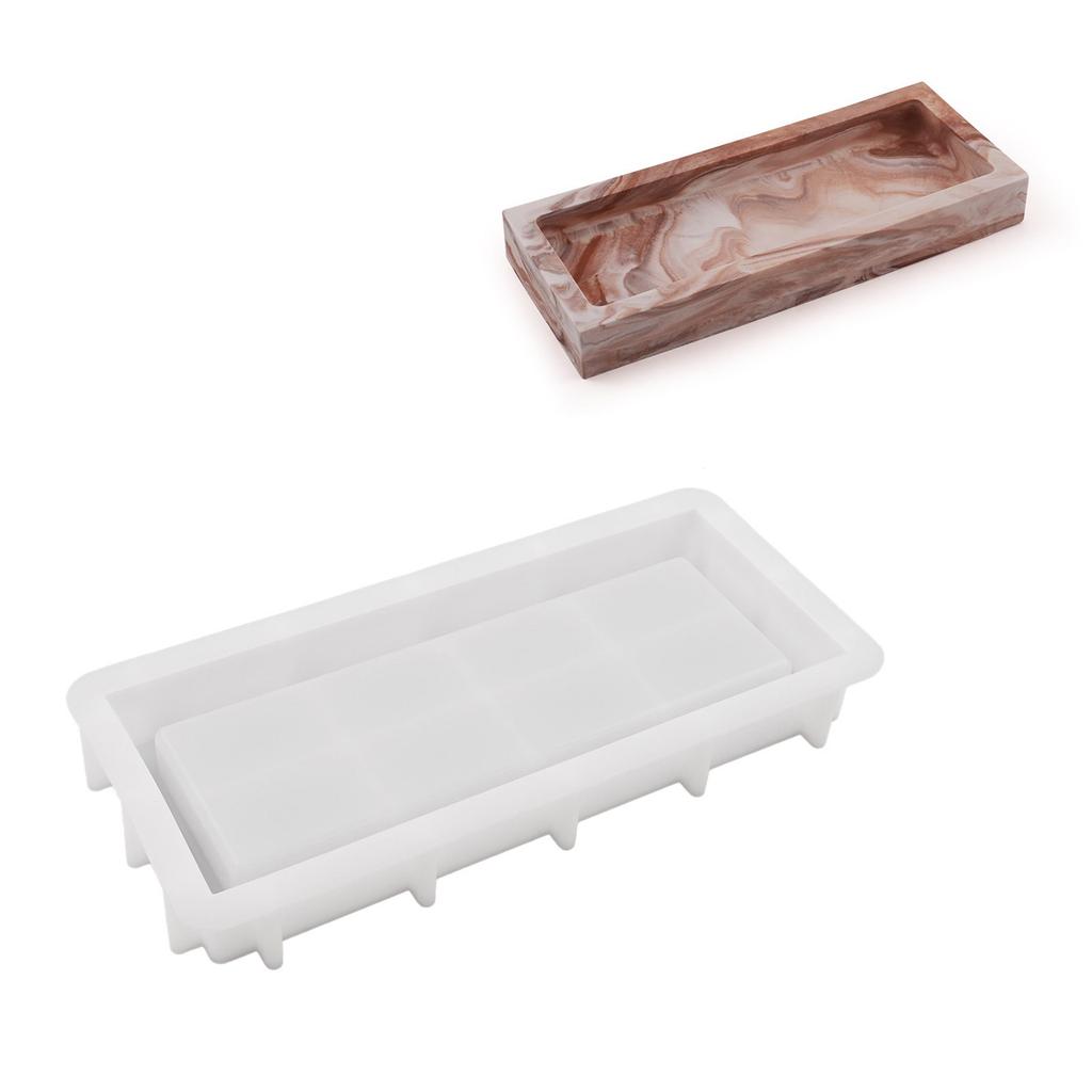 Silicone Tray Molds for Resin DIY Rectangle Mold for Epoxy Casting Jewelry Holder Dish Mold Decorative Candle Tray Mold