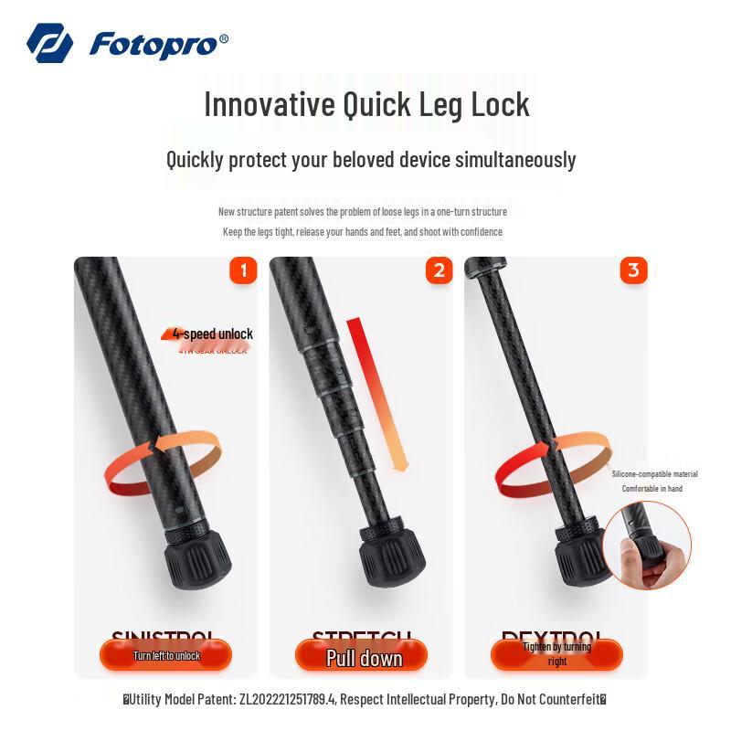 Fotopro X-Aircross 3 Series Carbon Fiber Tripod Kit