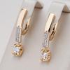 Kienl Tendance Or Rose Ethnique Boucles d'Oreilles Pendantes de Mariée Pour Femmes Mariage Vintage Zircon Naturel Boucles d'Oreilles Anglaises Bijoux Quotidien