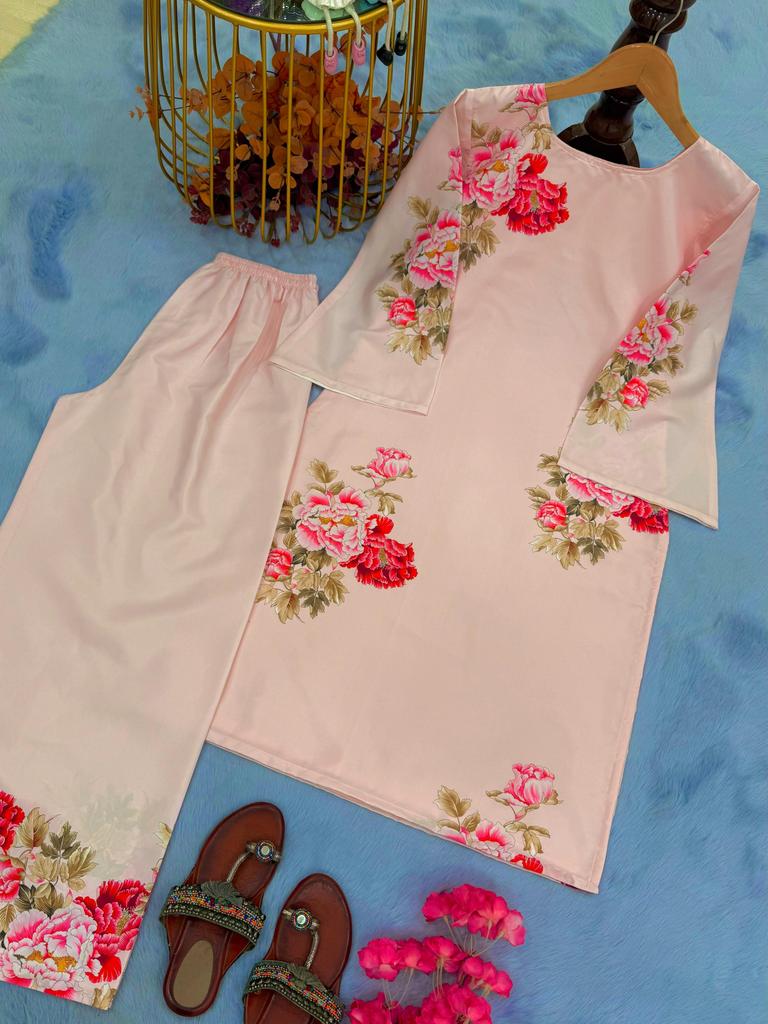 Indian Designer Party Wear Crepe Kurta Pant Cord Set Women Party Wear Bollywood Kurti