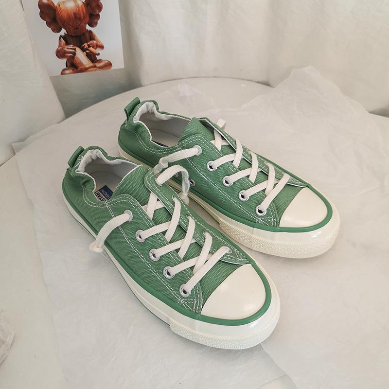 New student one-pedal lazy shoes board shoes retro canvas shoes 116