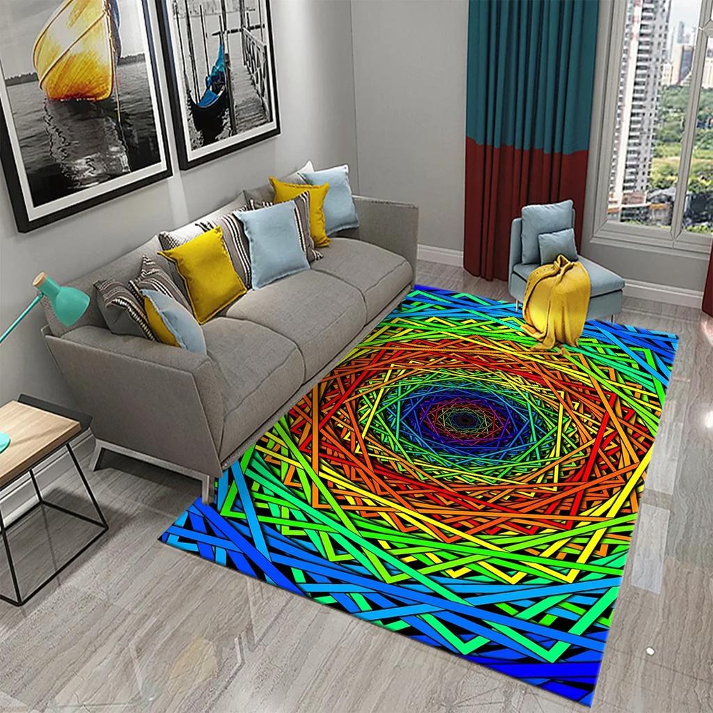 Colorful Surreal Abstract Psychedelic Art Carpet Non Slip Comfort Floor Carpet Home Decor Mat for Living Room Bedroom Area Rugs