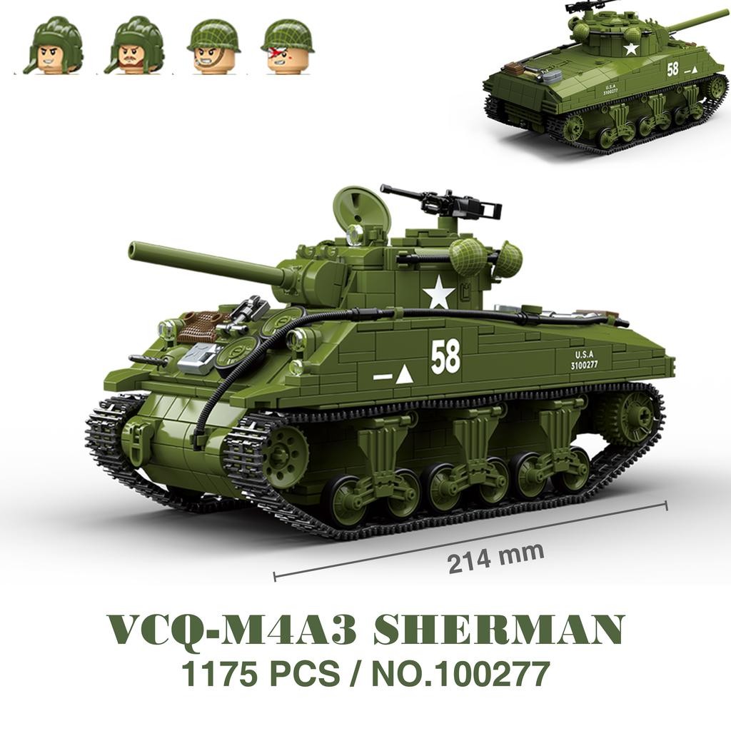 Military Tanks Stuart SdKfz251 PanzerVI Sherman US Army Quan Guan WW2 Soldier Figure Model Building Block Brick Kid Children Toy
