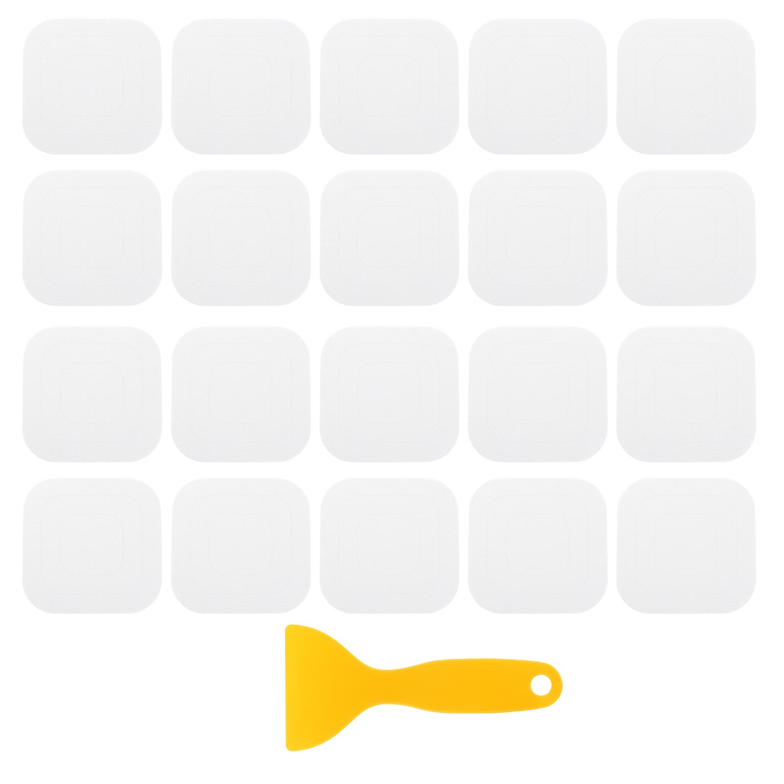 

20 шт. Нескользящие наклейки для ванны, Противоскользящие наклейки для душа, Защитные полоски, Наклейки для ванны со скребком для ванны, душа белый