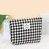 Large Capacity Makeup Bag Fashion Chessboard Grid Portable Wash Pouch Storage