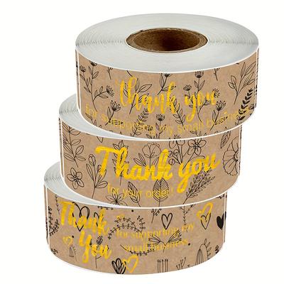 3 Pcs Kraft Paper Thank You Stickers Rectangular Stationery Stickers Design Rectangular Sticker Seal Labels for Small Business Thank You Stickers