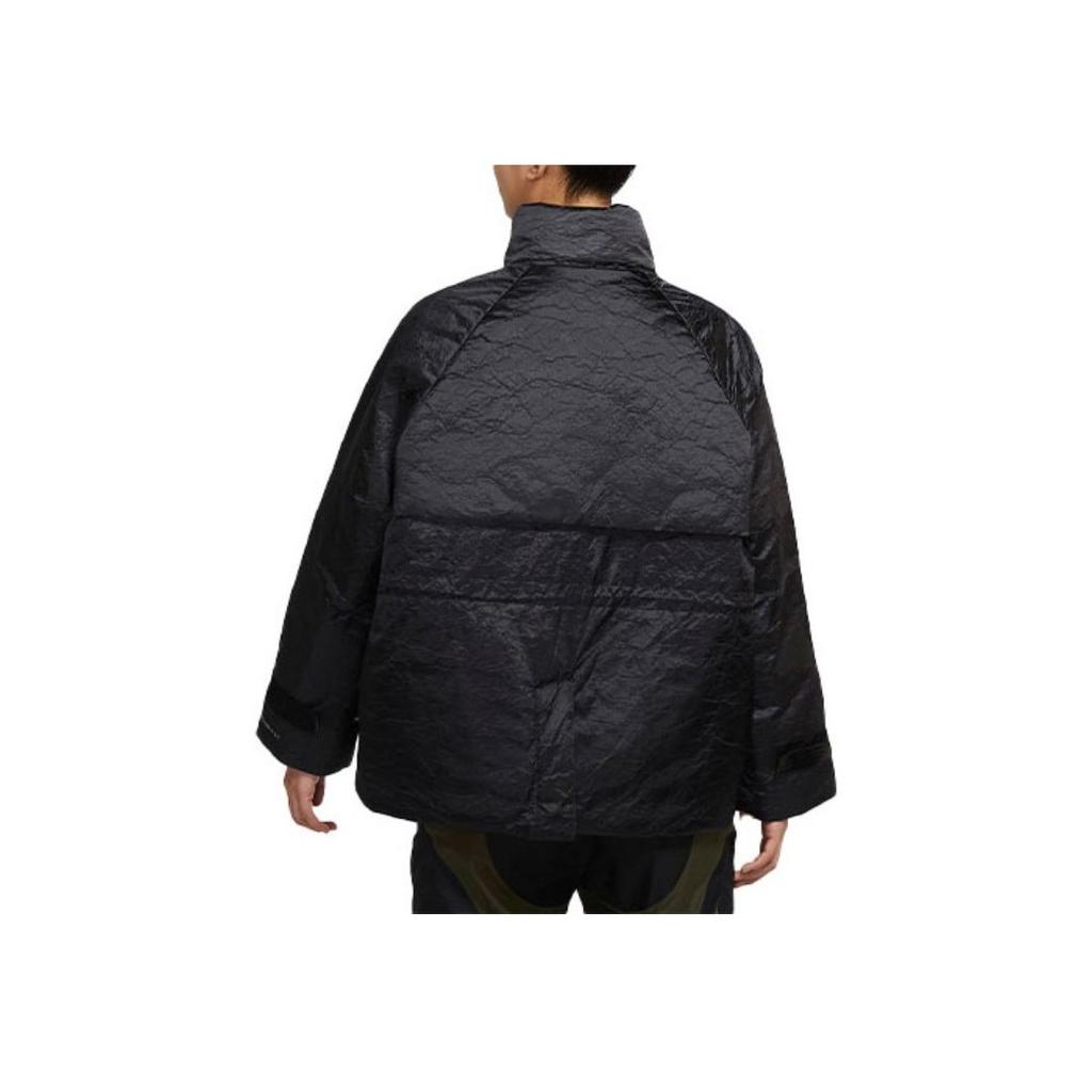 Nike Stand Collar Solid Color Casual Sport Cotton Jacket Women Outerwear Black DD4647-010