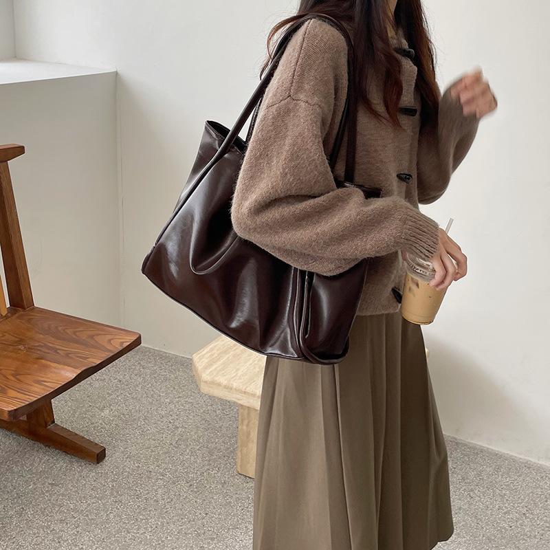 Koreanischer Stil Große Kapazität Tragetasche für Damen Mode Lässig Einzelne Schulter Handtasche Fauler Stil Umhängetasche