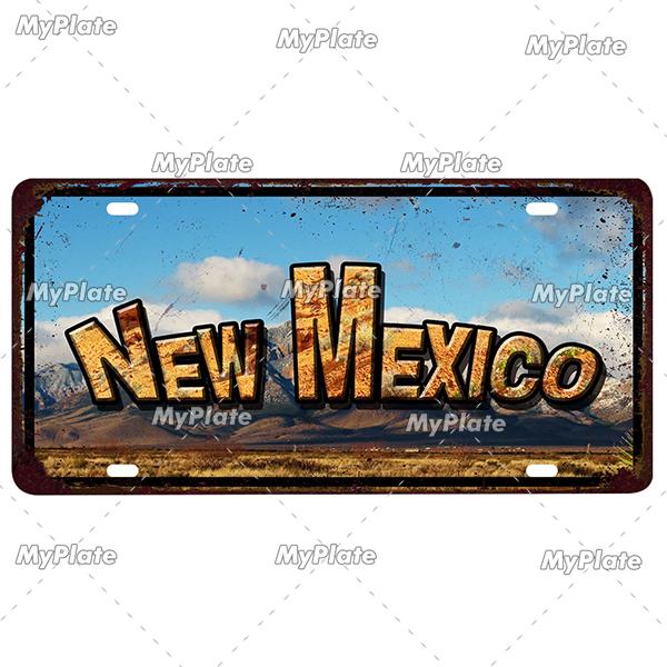 [MyPlate]Vintage America State USA City Licenses Plate Metal Sign Tin Sign Poster Plaque Decor Bar Pub Club Home Wall Decoration