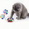 Rainbow Squeaky Plush Ball with Bell | Interactive Cat Toy for Self-Play, Fun Pet Accessory  for  Feline  Entertainment