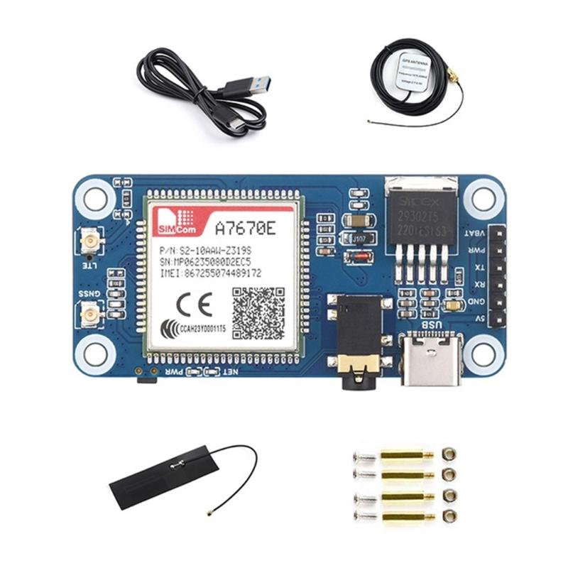 A7670E Expansion Board Cat1/GPRS/GNSS HAT Module Cat1 Networking Communication
