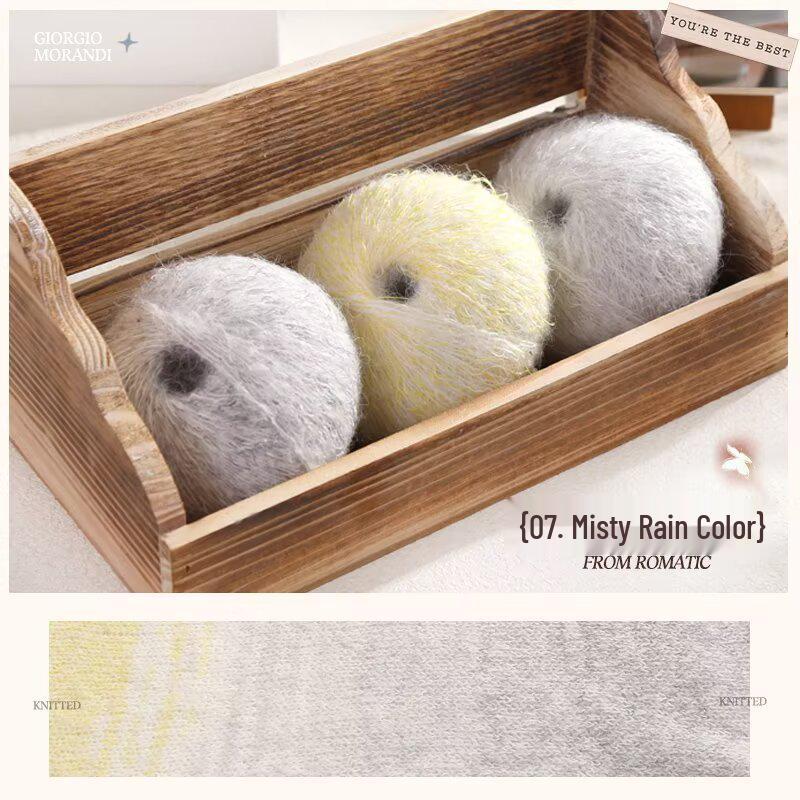 Morandi Gradient Hand-Knitted Mohair & Silk Yarn Sweater/Shawl DIY Kit