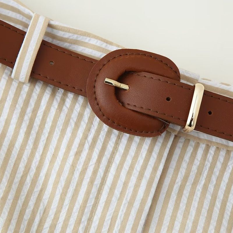 Araltay New Women Clothes Western Style Stripe Belt Young Wind Comfortable Casual Culottes 1478110104