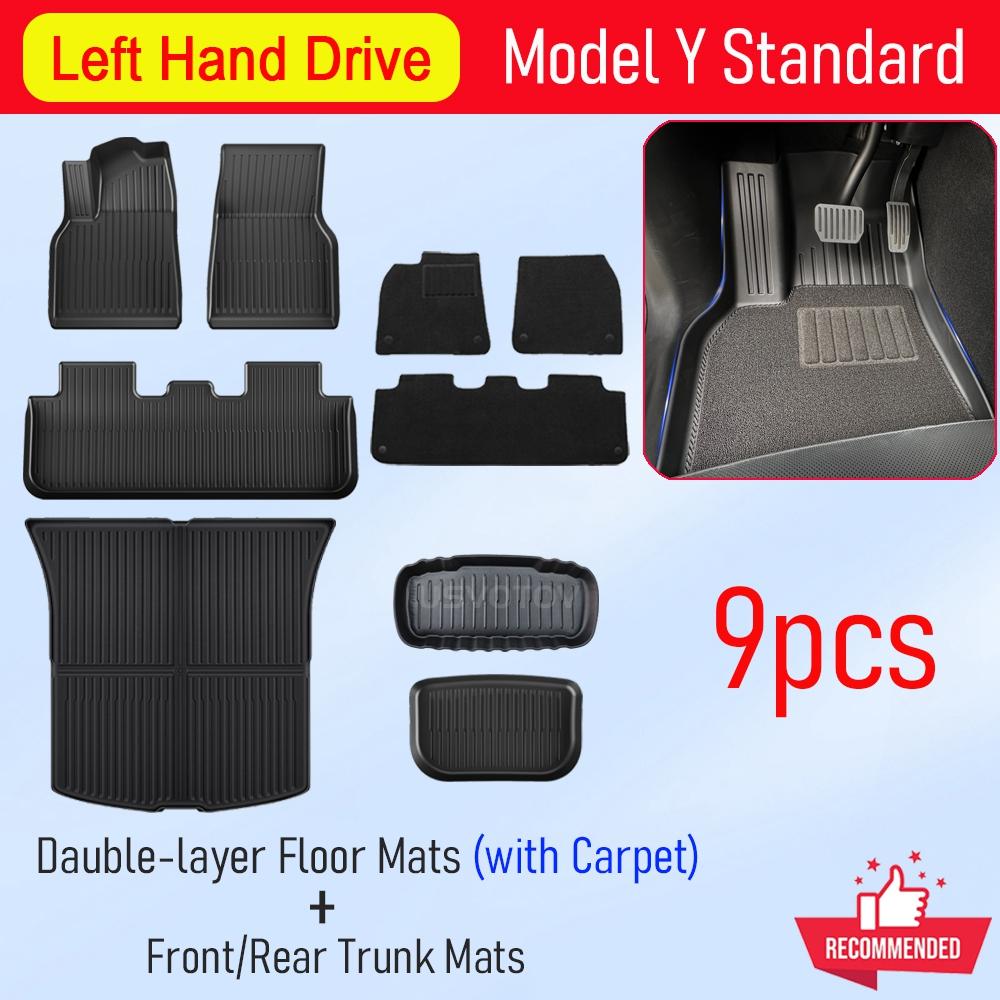 Floor Mats for Tesla Model Y Standard  2026 Trunk Mat Cargo Liner Backrest Mats Accessories [Not Fit Premium and Performance]