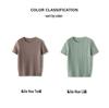 Conscien Aurora Cashmere Cable Knit Vertical Stripe Short Sleeve Top