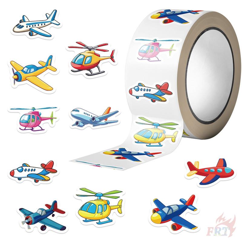 

500Pcs/Roll Cartoon Airplanes Kids Rewards Stickers - DIY Scrapbooks Album Decor Sealing Label Decals