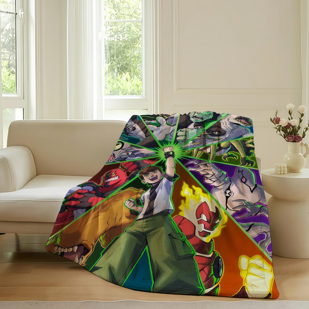 Adventure Cartoon B Ben 10 Blanket For Sofa Office Bed Plane Travel Sleep Read Relax Camping Soft And Warm