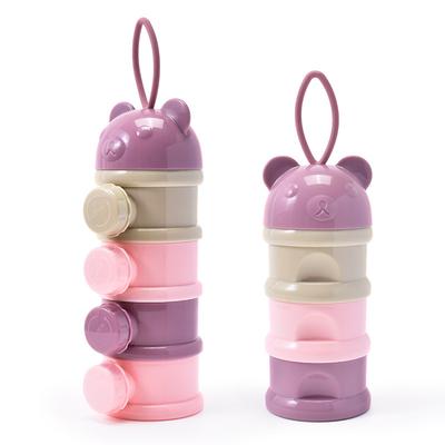 3/4Layer Portable Baby Food Storage Box Cartoon Milk Powder Dispenser for Toddlers, Snack Container for Infants, Kids Lunch Box