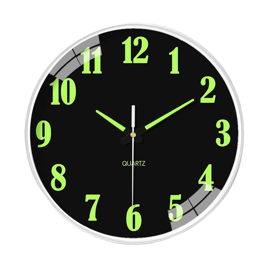 20cm Luminous Wall Clock No Punch Wall Clock for Home Use Silent Movement Easy To Read Glow-in Dark Clock For Living Room Clock