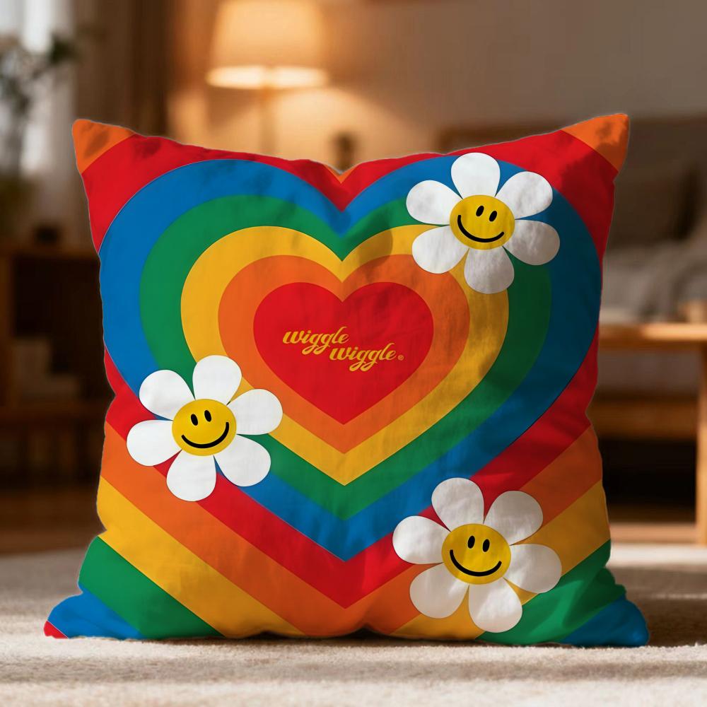 Fashion W-Wwiggle wiggleer Cushion Cover Soft Washable Pillow Case Multi-Scene for Couch Bed Travel Office Use
