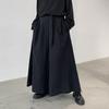Herren Hose Übergröße Einfarbige Elastische Taille Weiter Bein Punk Warm Schnürung Japanischer Stil Herrenhose für Cosplay