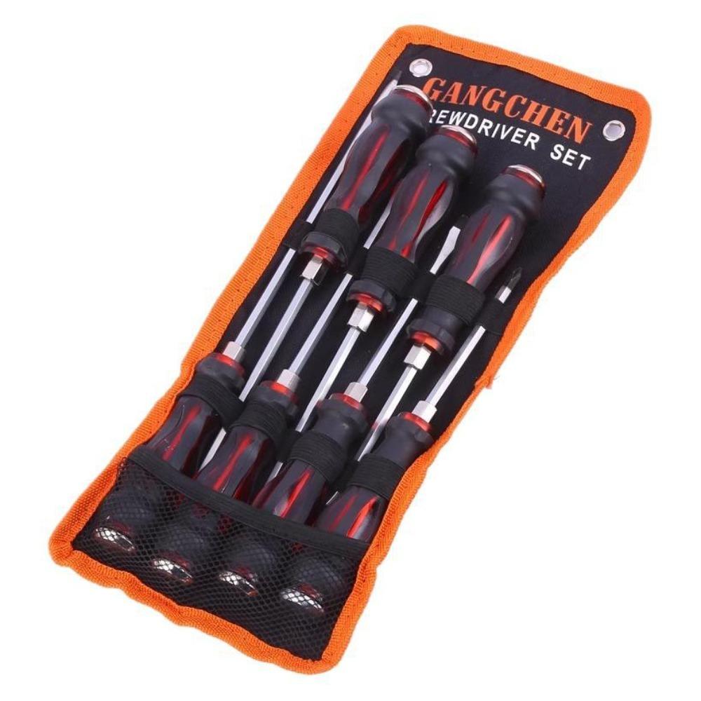 

Carbon Steel Magnetic Screwdriver Knock-Through Handle Flat-head Screwdriver DIY Projects 7PCS/SET