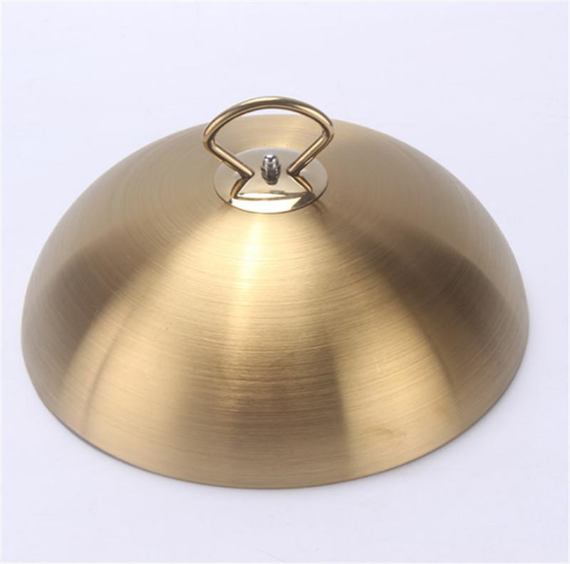 Golden and Stainless steel steak cover luxury western food covers thick iron plate cover 20cm to 28cm gold non-magnetic food lid