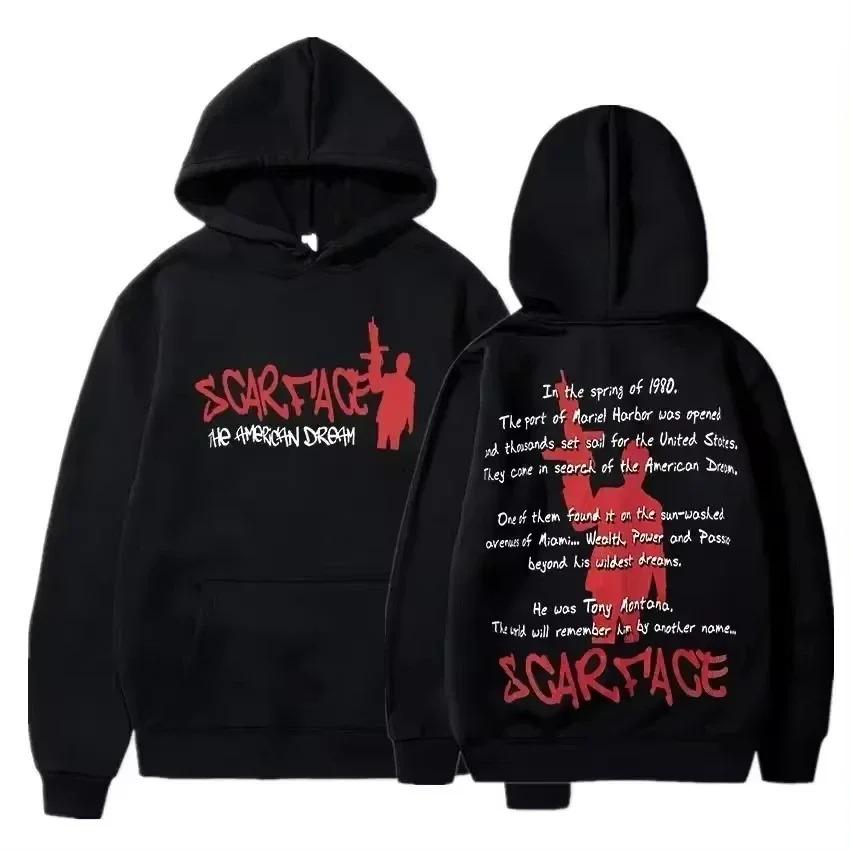 Scarface Printed Hoodies Men Women Streetwear Oversized Y2k Sweatshirts Fleece Warm Autumn Winter Pullover Tracksuit Female Male Clothing