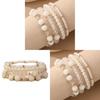 Bohemian Fashion Elegant Pearl Beaded Bracelet Set For Women Gift Jewelry