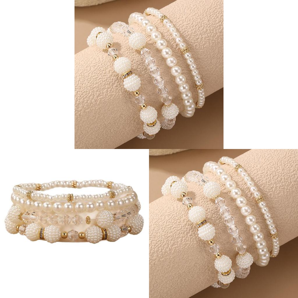 Bohemian Fashion Elegant Pearl Beaded Bracelet Set For Women Gift Jewelry