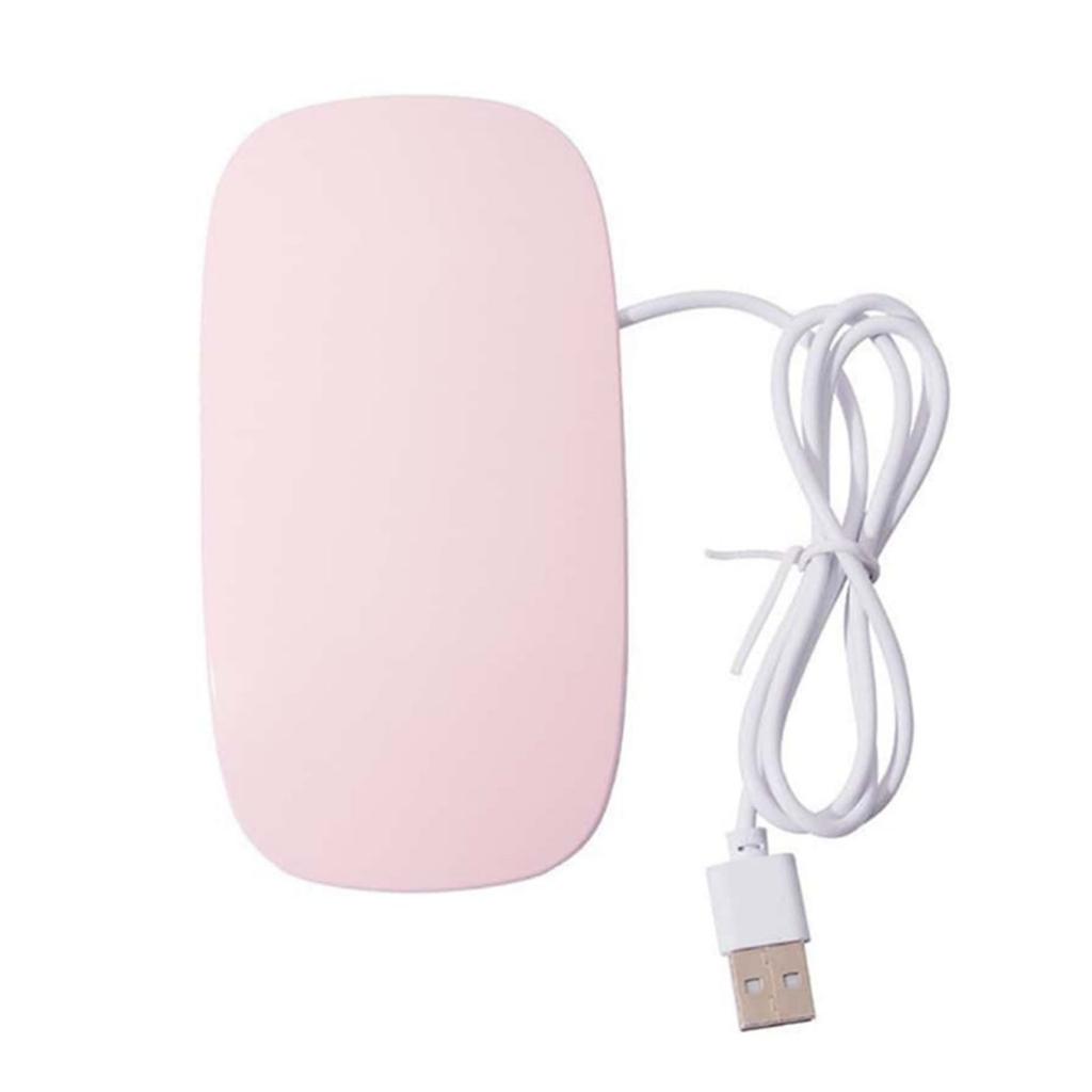 Mini UV LED Nail Lamp Mouse Shaped Pocket Size Nail Light Quick Drying Portable Manicure Light Pink