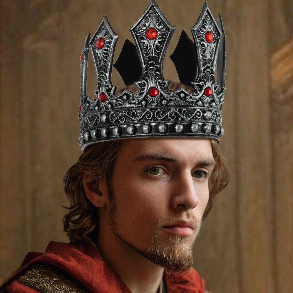 Exquisite Metall Prinz Tiara Zirkon Halloween Kostümzubehör Retro Königskrone Frauen/Männer