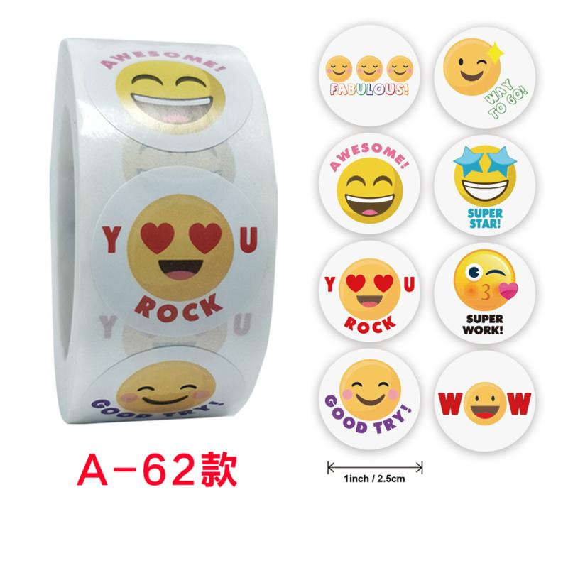 500pcs Reward Stickers Fashion Emoji Smiley Motivational Labels Stickers For School Teacher Student