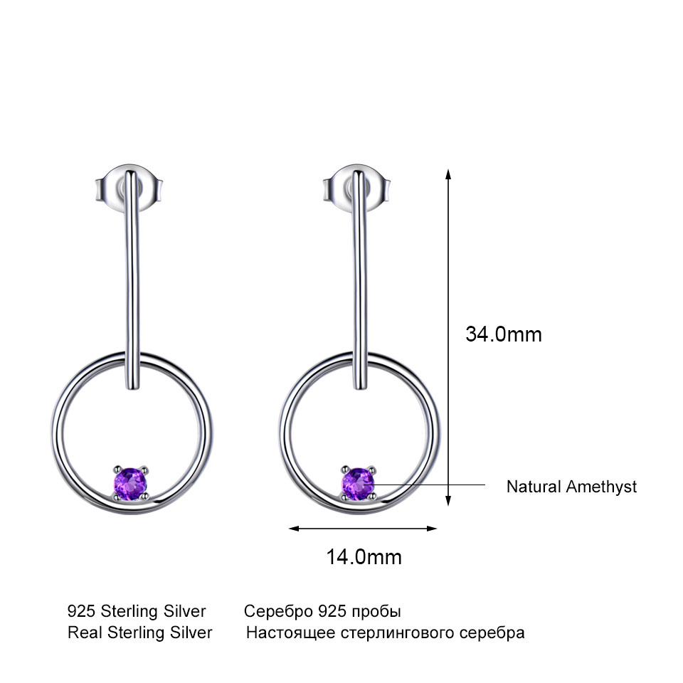 Umcho Echte natürliche Amethyst 925 Sterling Silber Tropfen Ohrringe Hochzeit Schmuck Geburtsstein Ohrringe für Frauen Muttertagsgeschenk