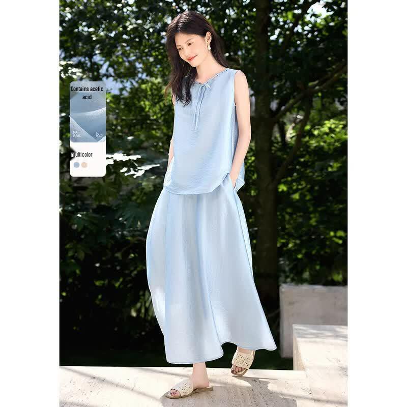 XWI Acetate Glossy Fashion Two-Piece Summer Set M