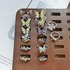 Enamel Dripping Oil Butterfly Series Zir*****Pen Ring Niche Design Light Luxury High Sense Personality Ring Woman