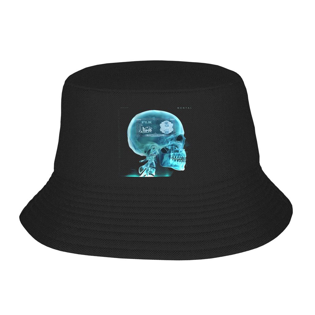 Rapper Plk Mental Bucket Hat For Unisex Fisherman Hats Fashion Fishing Caps Personality Outdoor Printed Sunscreen Hats
