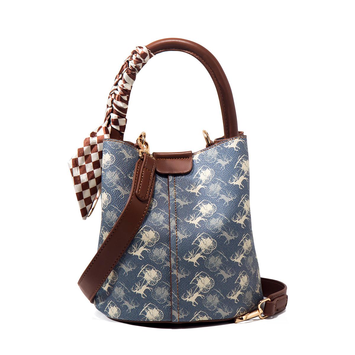 

Женская сумка класса люкс, Модная и универсальная сумка кроссбоди, Сумка-ведро в форме коробки чёрный