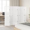 Vidaxl Room Divider, 6-Panel, White, Solid Paulownia Wood