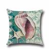 High-quality Linen Marine Animal Pillow Cushion Cover With Timeless Sea Creature Art