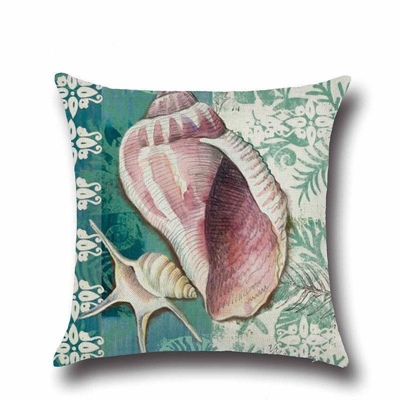 High-quality Linen Marine Animal Pillow Cushion Cover With Timeless Sea Creature Art