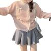 Sweet and Gentle Wind Pink Bow Knitted Sweater Top Foreign Style Sweater Spring Sweater Jacket Women