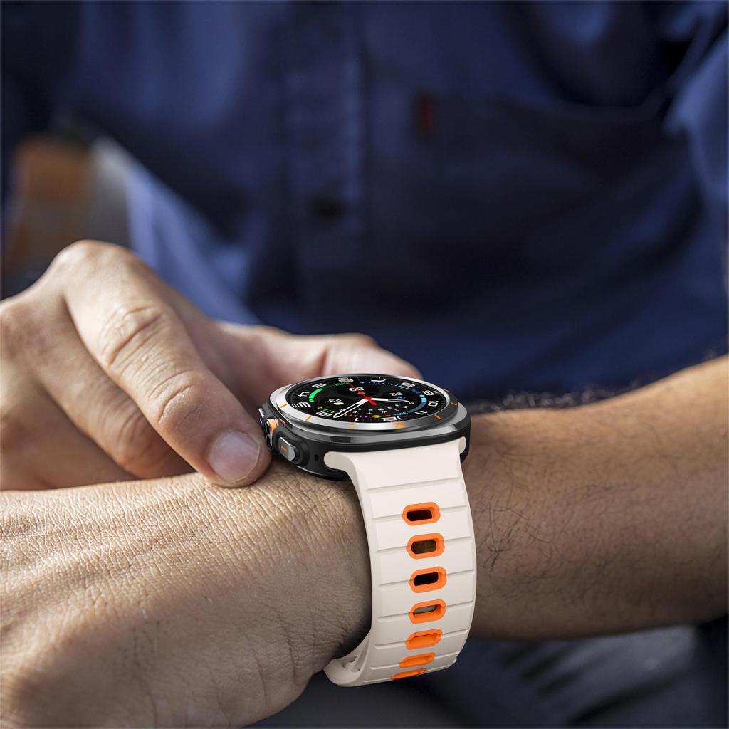 Silikonowy Pasek do Samsung Galaxy Ultra 47mm Sportowy Miękki Oddychający Zamienny Bransoleta do Galaxy Watch 7 Ultra Pasek Opaska na Nadgarstek