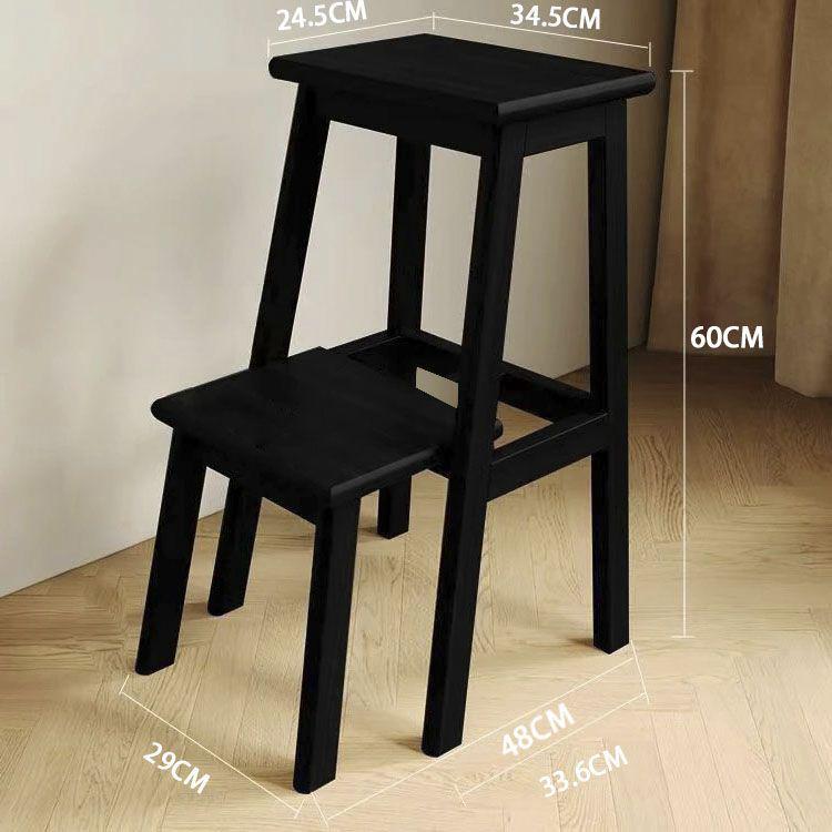 Solid Wood Retractable Ladder Stool: Multi-Functional Side Table & Folding Ladder in Chinese Style