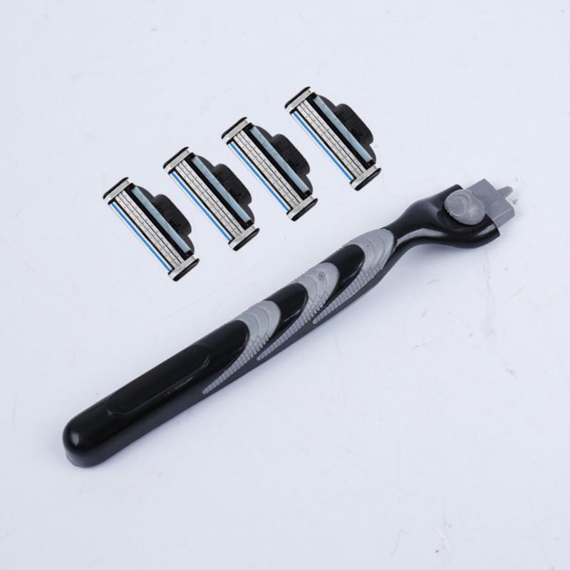 

4 лезвия для бритвы + 1 ручка для бритвы, высококачественные мужские лезвия для бритья, стандартные