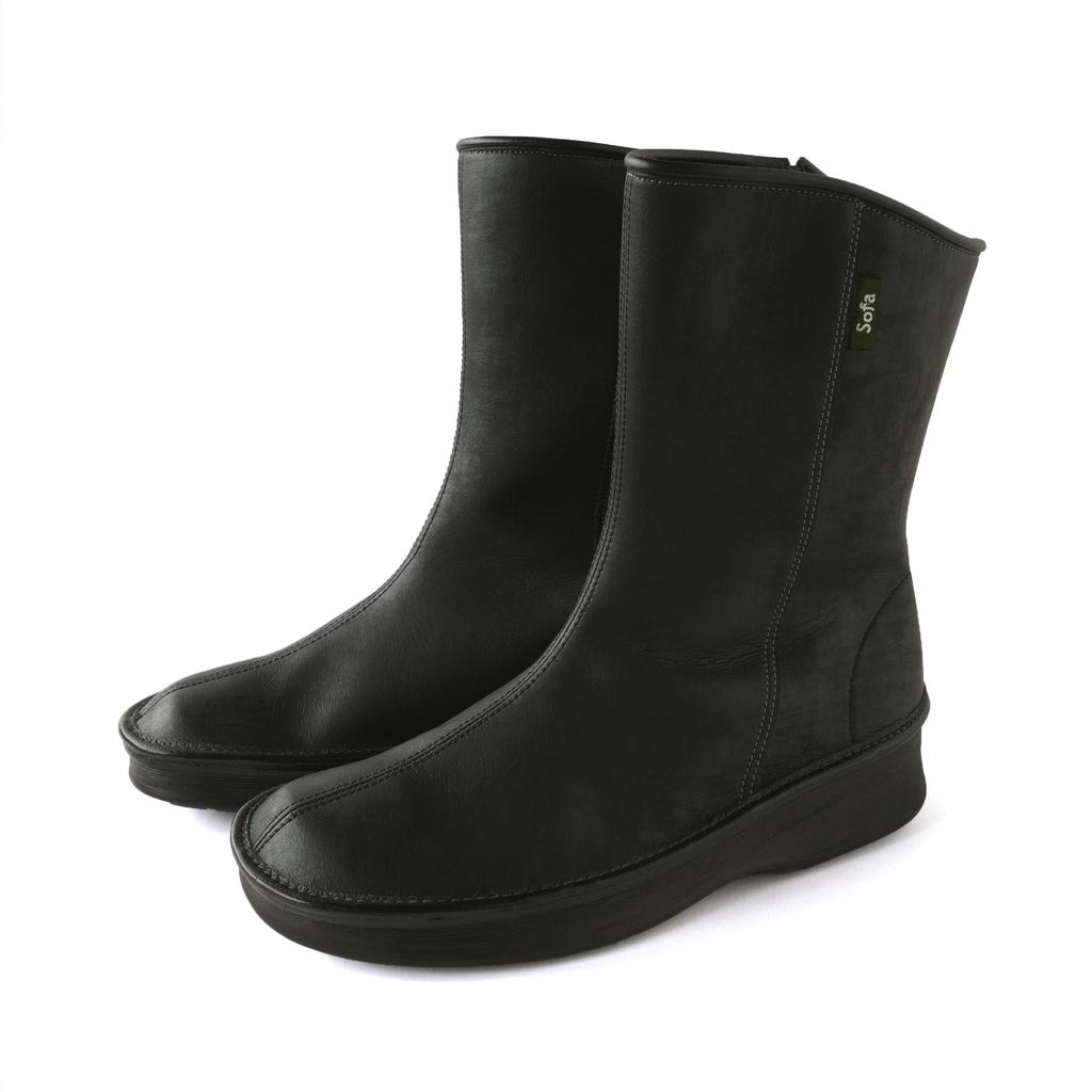 Belle & Sofa Pecos Boots, Short/Mid-Length, Made in Japan, STEDY, Size 23.5 cm, 3E, Vintage Black