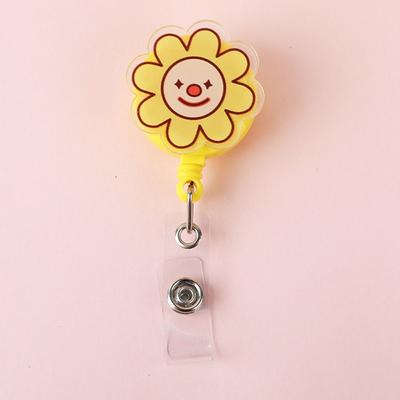 Easy To Pull Badge Holder Clips Cute Colors Exhibition Enfermera Retractable Badge Reel Acrylic Cartoon ID Card Holder